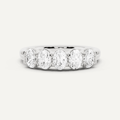 1 ctw Oval Diamond Five Stone Anniversary Band - Lotus Diamond