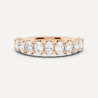 1 ctw Oval Diamond Prong Set Wedding Band - Lotus Diamond
