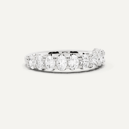 1 ctw Oval Diamond Prong Set Wedding Band - Lotus Diamond