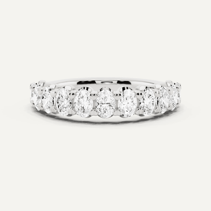 1 ctw Oval Diamond Prong Set Wedding Band - Lotus Diamond
