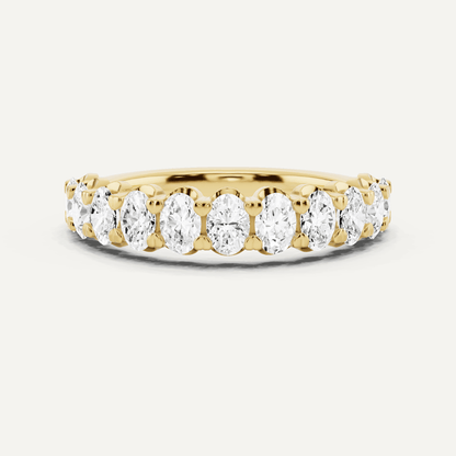 1 ctw Oval Diamond Prong Set Wedding Band - Lotus Diamond