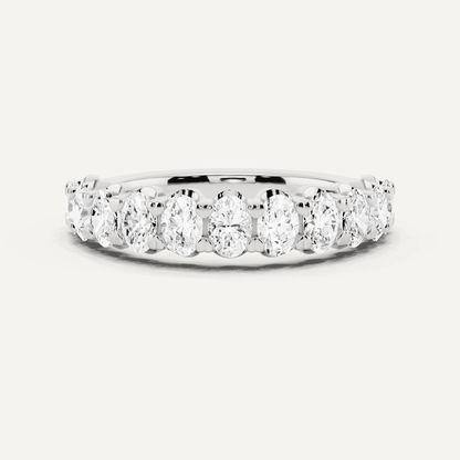 1 ctw Oval Diamond Prong Set Wedding Band - Lotus Diamond