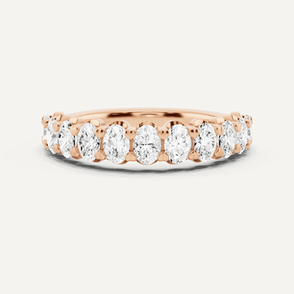 1 ctw Oval Diamond Prong Set Wedding Band - Lotus Diamond