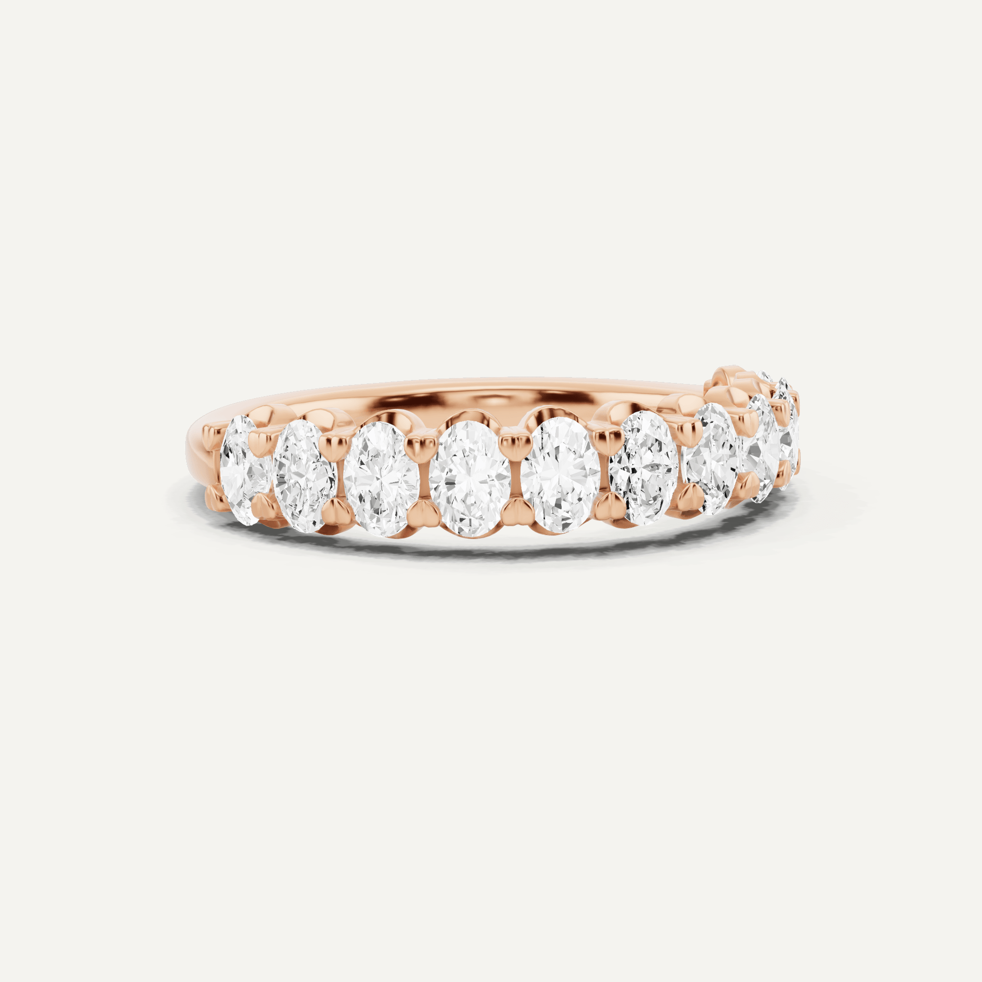 1 ctw Oval Diamond Prong Set Wedding Band - Lotus Diamond