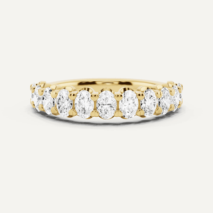 1 ctw Oval Diamond Prong Set Wedding Band - Lotus Diamond