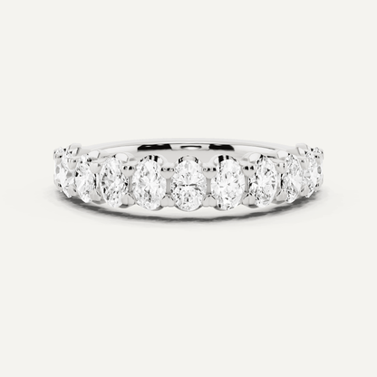 1 ctw Oval Diamond Prong Set Wedding Band - Lotus Diamond