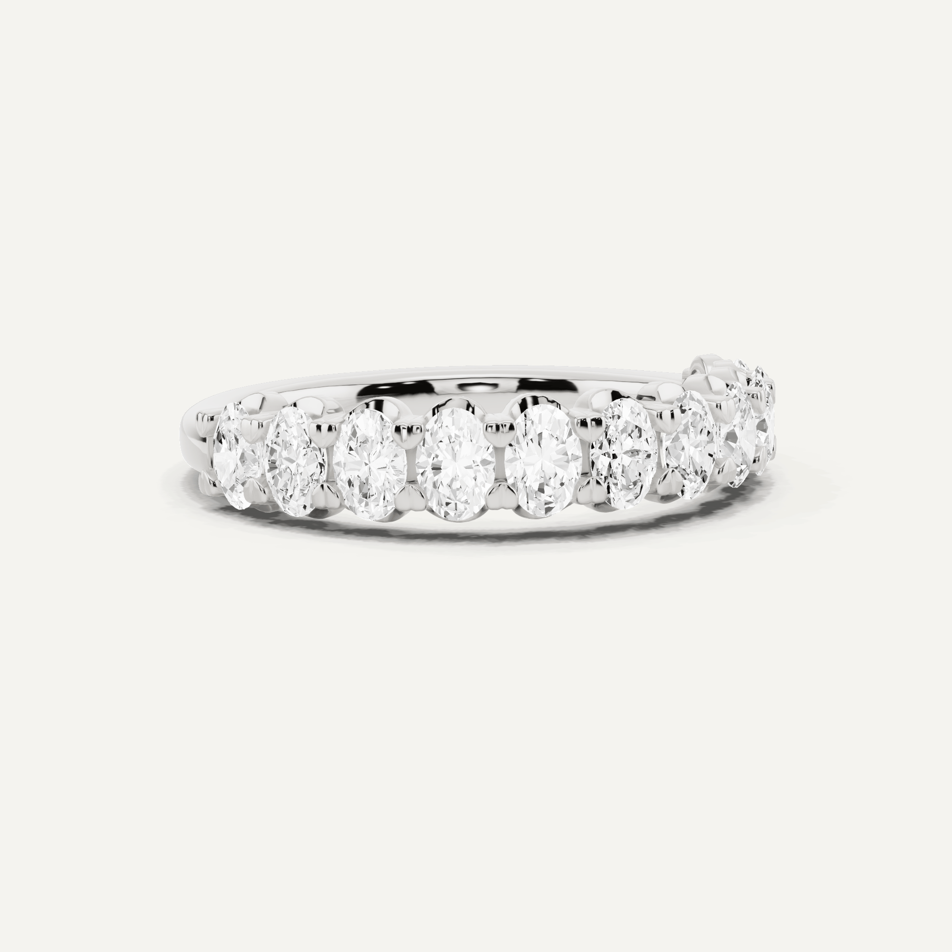 1 ctw Oval Diamond Prong Set Wedding Band - Lotus Diamond