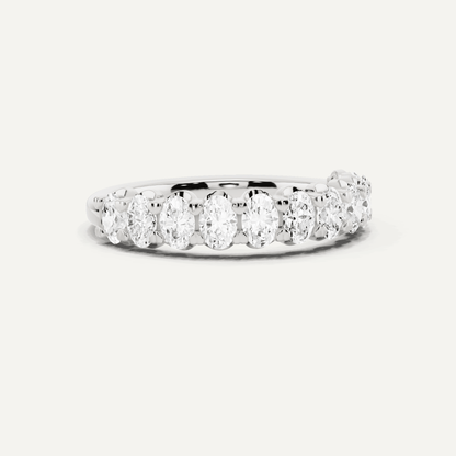 1 ctw Oval Diamond Prong Set Wedding Band - Lotus Diamond