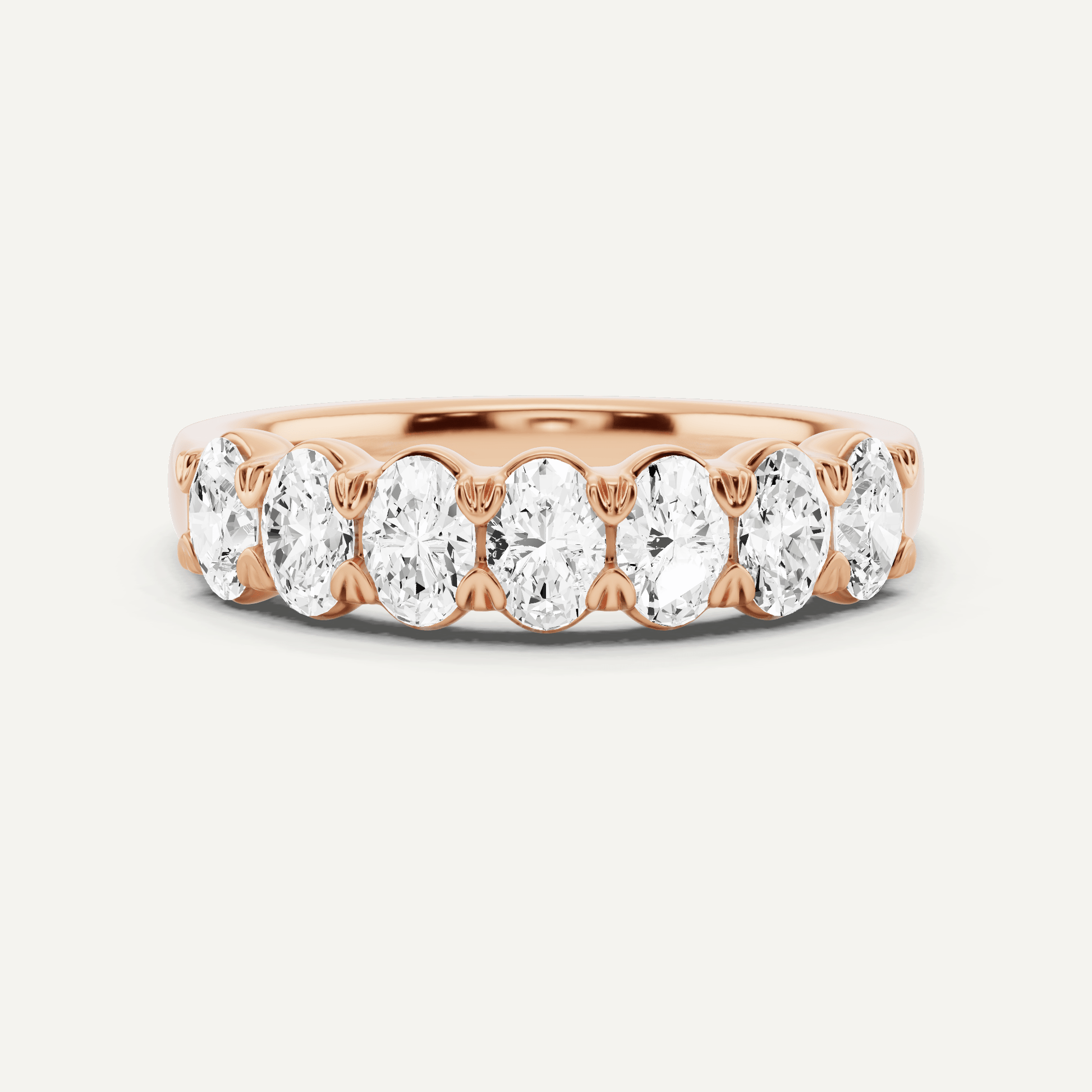 1 ctw Oval Diamond Seven Stone Anniversary Band - Lotus Diamond