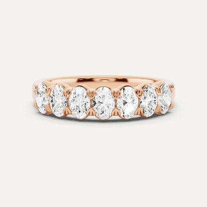 1 ctw Oval Diamond Seven Stone Anniversary Band - Lotus Diamond