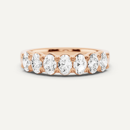 1 ctw Oval Diamond Seven Stone Anniversary Band - Lotus Diamond