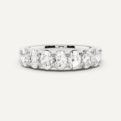 1 ctw Oval Diamond Seven Stone Anniversary Band - Lotus Diamond
