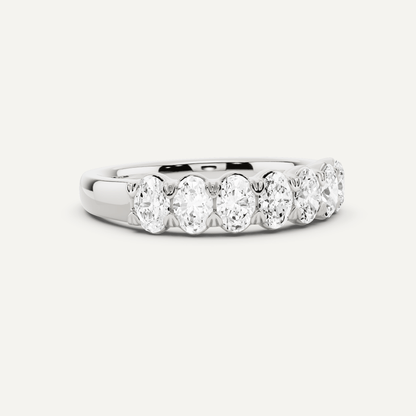 1 ctw Oval Diamond Seven Stone Anniversary Band - Lotus Diamond