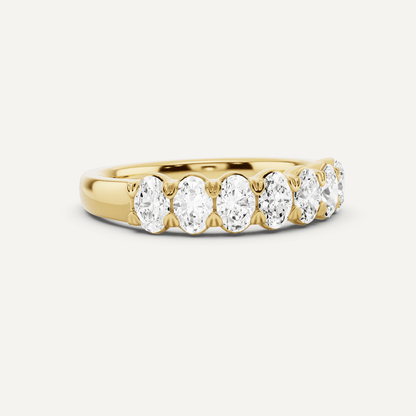 1 ctw Oval Diamond Seven Stone Anniversary Band - Lotus Diamond