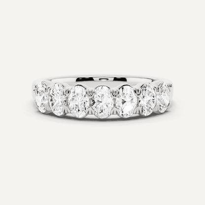 1 ctw Oval Diamond Seven Stone Anniversary Band - Lotus Diamond