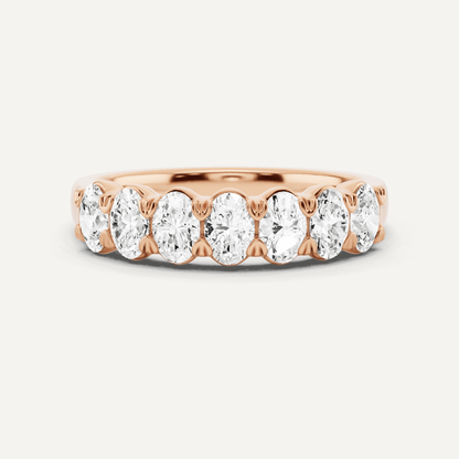 1 ctw Oval Diamond Seven Stone Anniversary Band - Lotus Diamond