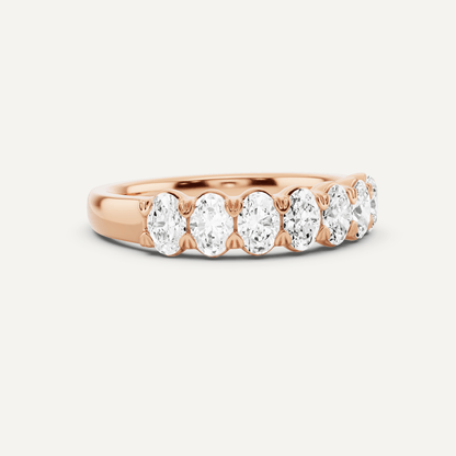 1 ctw Oval Diamond Seven Stone Anniversary Band - Lotus Diamond