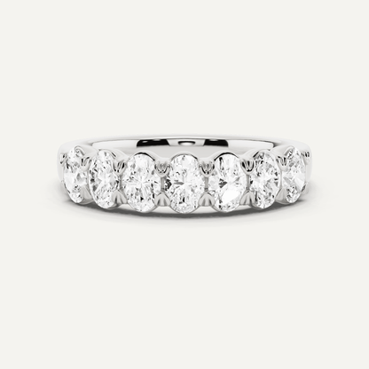 1 ctw Oval Diamond Seven Stone Anniversary Band - Lotus Diamond