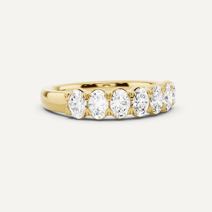 1 ctw Oval Diamond Seven Stone Anniversary Band - Lotus Diamond