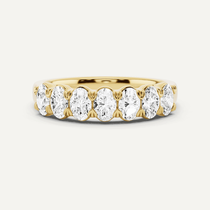 1 ctw Oval Diamond Seven Stone Anniversary Band - Lotus Diamond