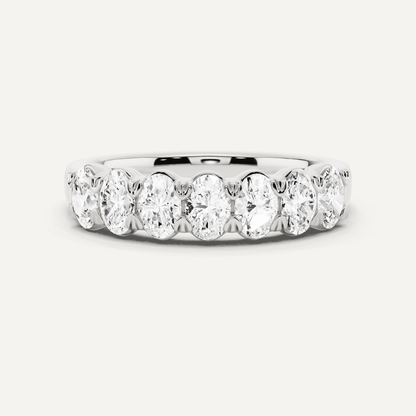1 ctw Oval Diamond Seven Stone Anniversary Band - Lotus Diamond