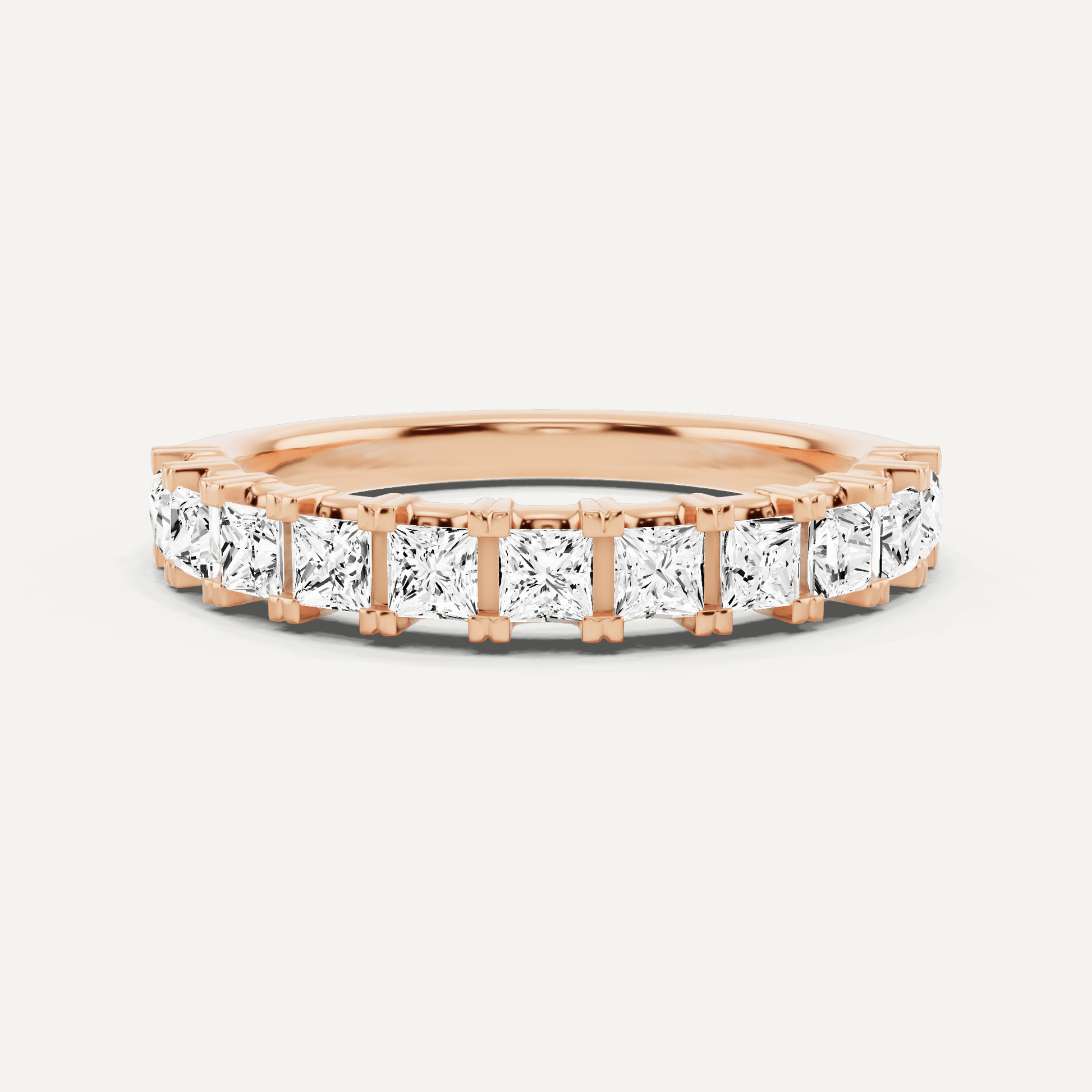 1 ctw Princess Diamond Prong Set Wedding Band - Lotus Diamond