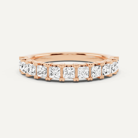 1 ctw Princess Diamond Prong Set Wedding Band - Lotus Diamond