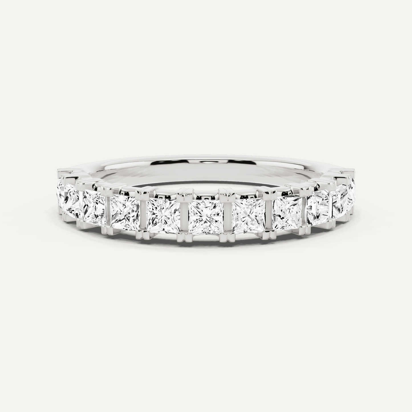 1 ctw Princess Diamond Prong Set Wedding Band - Lotus Diamond