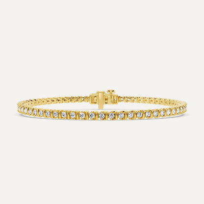 1 ctw Round Diamond Alternating Bar Fashion Bracelet - Lotus Diamond