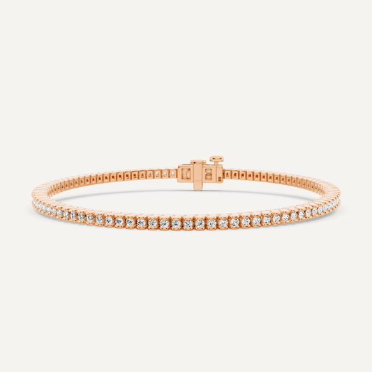 1 ctw Round Diamond Channel Set Tennis Bracelet - Lotus Diamond