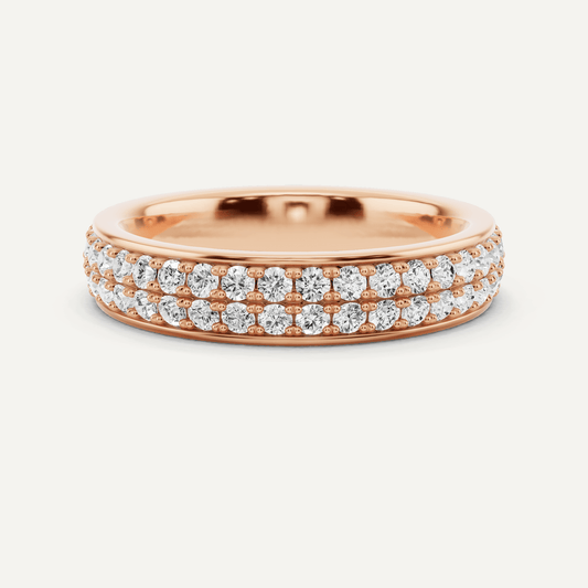 1 ctw Round Diamond Double Row Eternity Band - Lotus Diamond