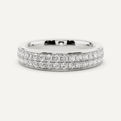 1 ctw Round Diamond Double Row Eternity Band - Lotus Diamond