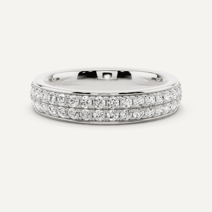 1 ctw Round Diamond Double Row Eternity Band - Lotus Diamond