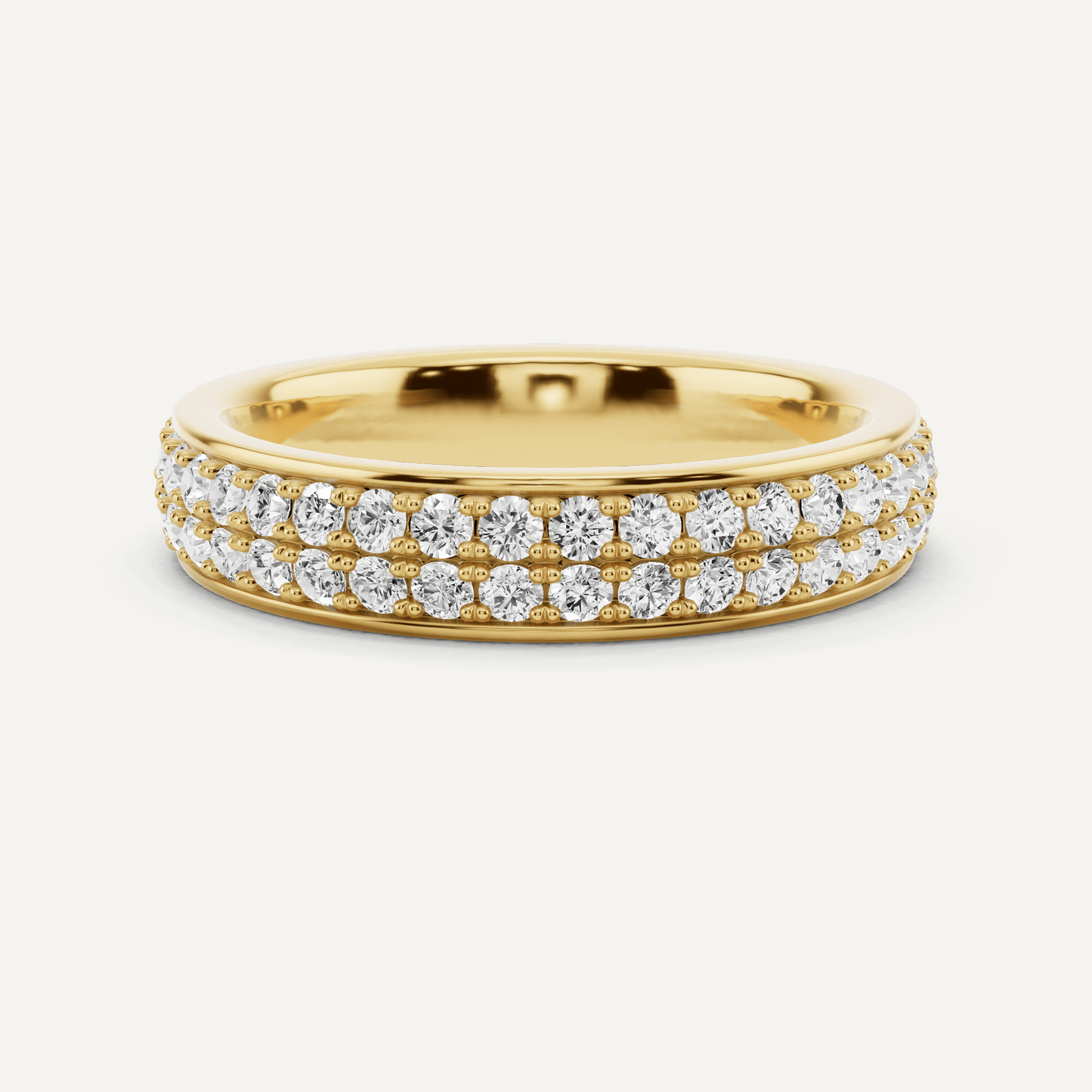 1 ctw Round Diamond Double Row Eternity Band - Lotus Diamond