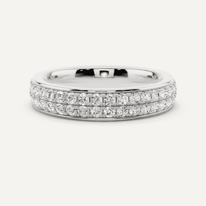 1 ctw Round Diamond Double Row Eternity Band - Lotus Diamond