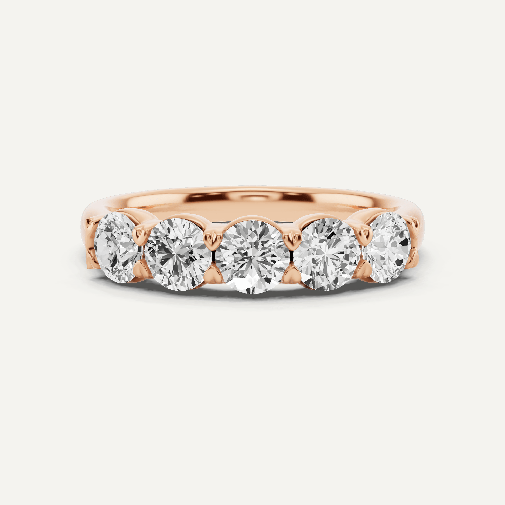 1 ctw Round Diamond Five Stone Anniversary Band - Lotus Diamond