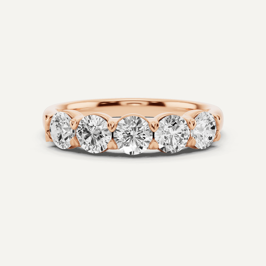 1 ctw Round Diamond Five Stone Anniversary Band - Lotus Diamond