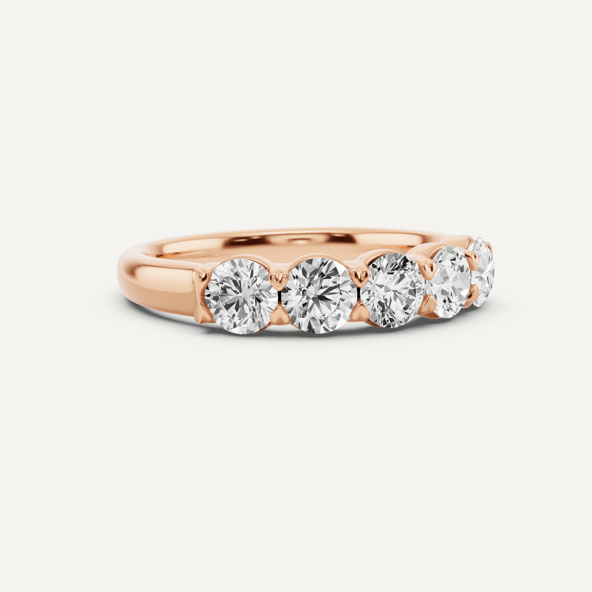1 ctw Round Diamond Five Stone Anniversary Band - Lotus Diamond