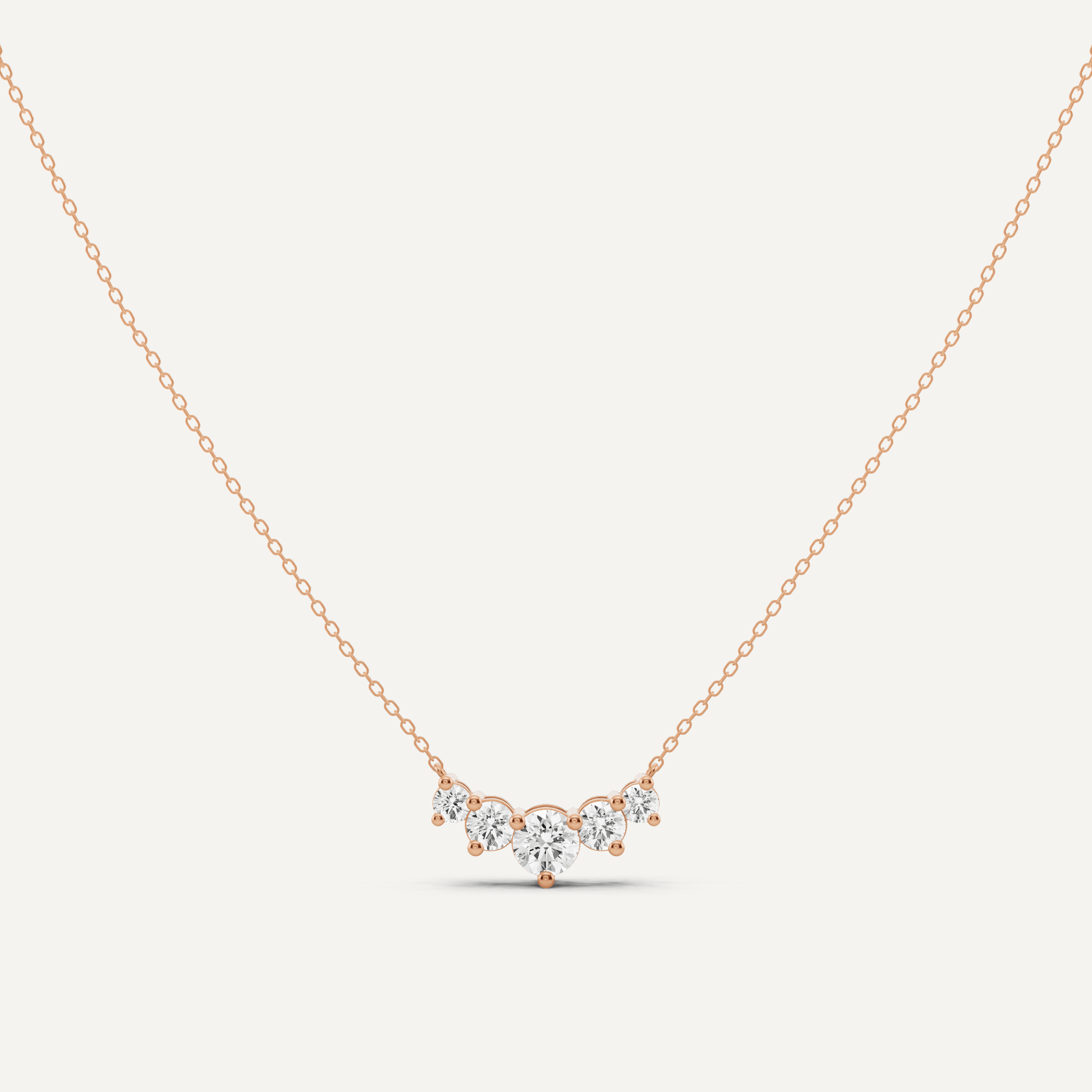 1 ctw Round Diamond Five Stone Fashion Necklace - Lotus Diamond