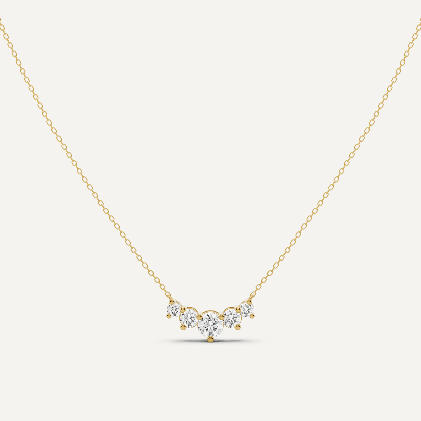 1 ctw Round Diamond Five Stone Fashion Necklace - Lotus Diamond