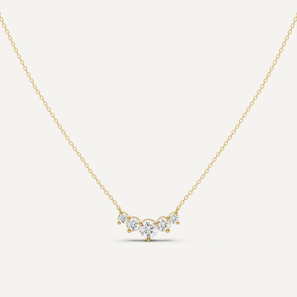 1 ctw Round Diamond Five Stone Fashion Necklace - Lotus Diamond
