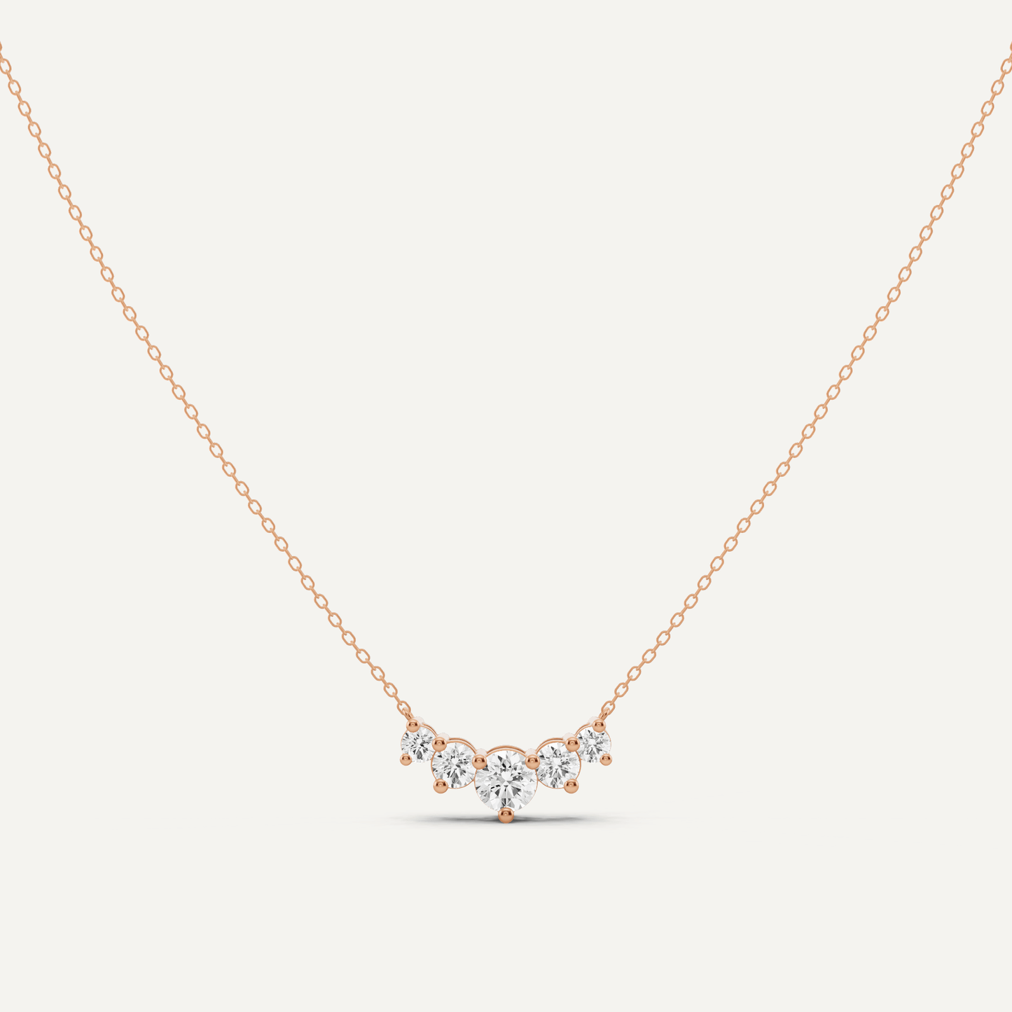 1 ctw Round Diamond Five Stone Fashion Necklace - Lotus Diamond