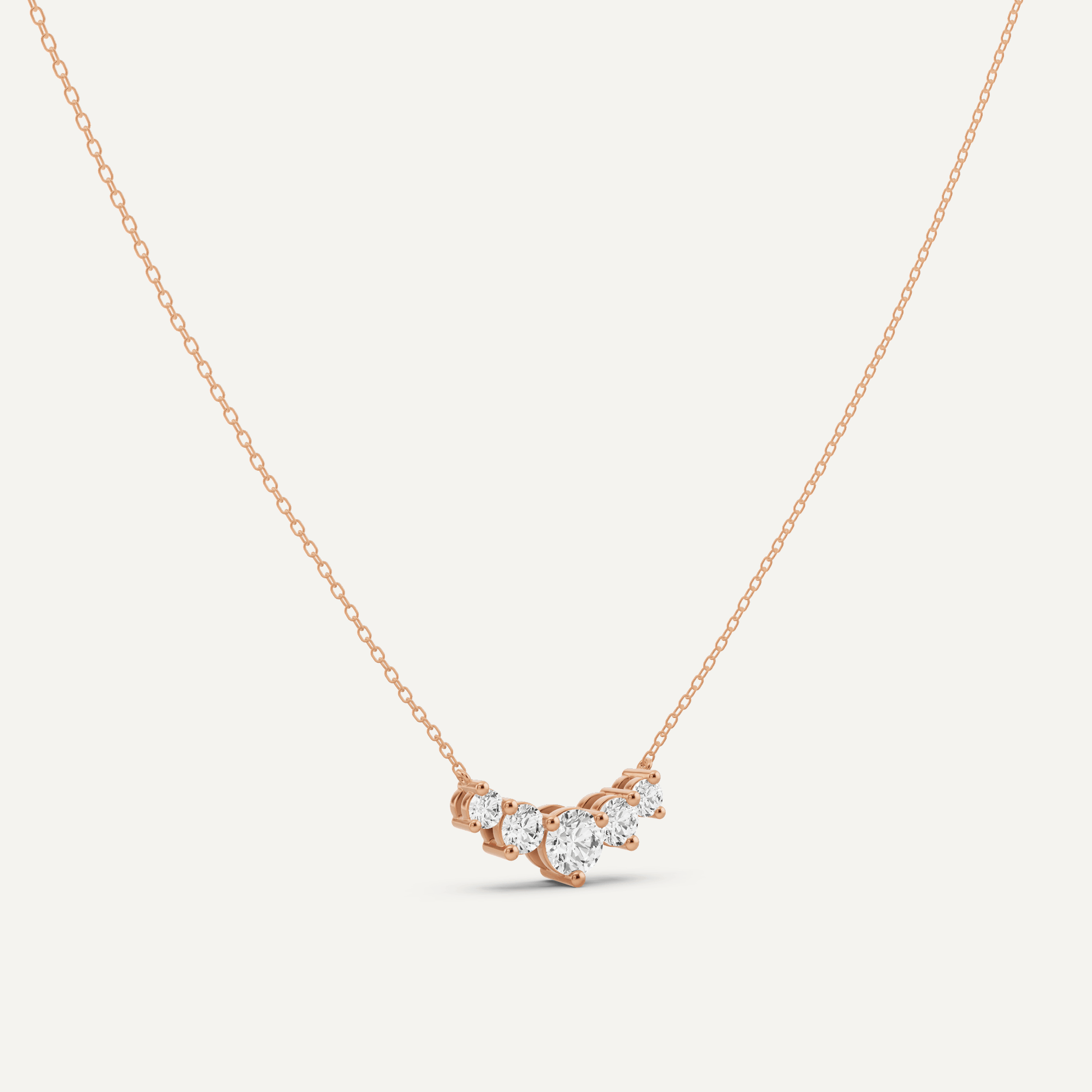 1 ctw Round Diamond Five Stone Fashion Necklace - Lotus Diamond