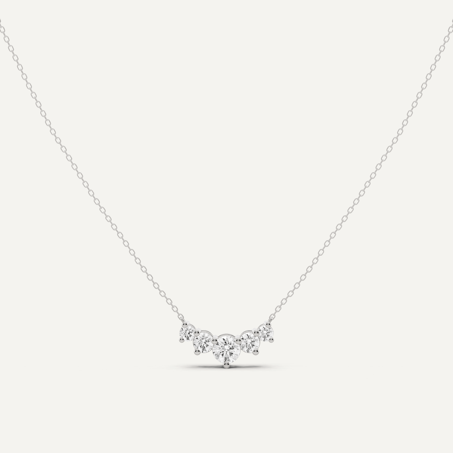 1 ctw Round Diamond Five Stone Fashion Necklace - Lotus Diamond