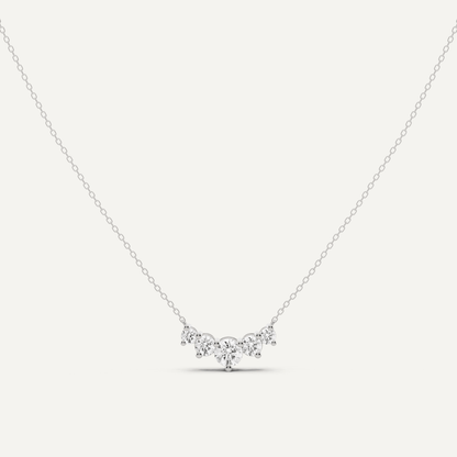 1 ctw Round Diamond Five Stone Fashion Necklace - Lotus Diamond