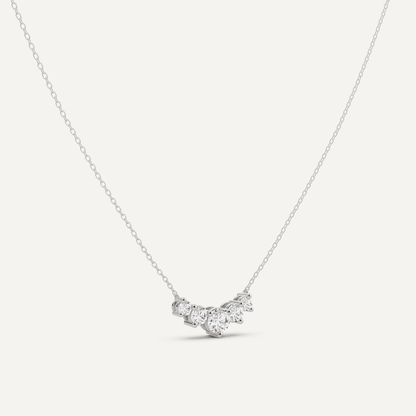 1 ctw Round Diamond Five Stone Fashion Necklace - Lotus Diamond