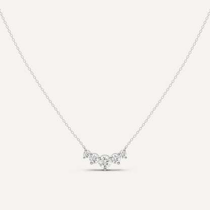 1 ctw Round Diamond Five Stone Fashion Necklace - Lotus Diamond