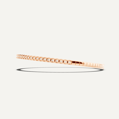 1 ctw Round Diamond Flex Bangle Bracelet - Lotus Diamond