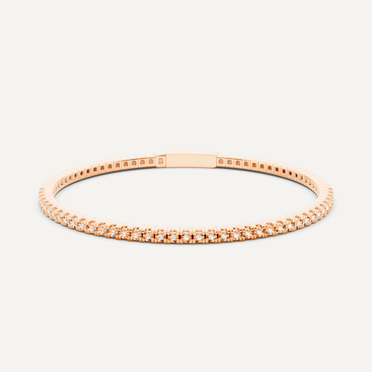 1 ctw Round Diamond Flex Bangle Bracelet - Lotus Diamond