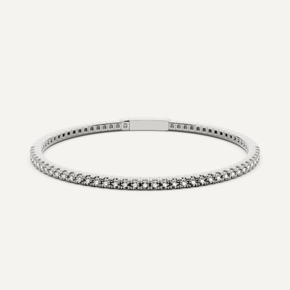 1 ctw Round Diamond Flex Bangle Bracelet - Lotus Diamond